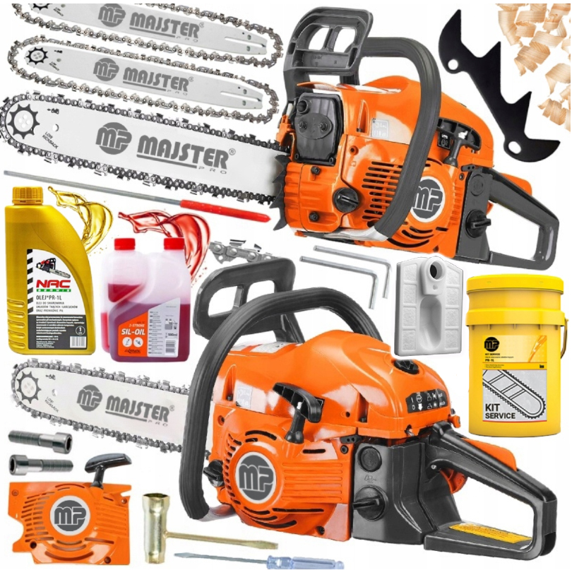 Benzínová Pila Řetězová Pila 5,7km 58cm3 2x řetěz/vodič/olej 2025