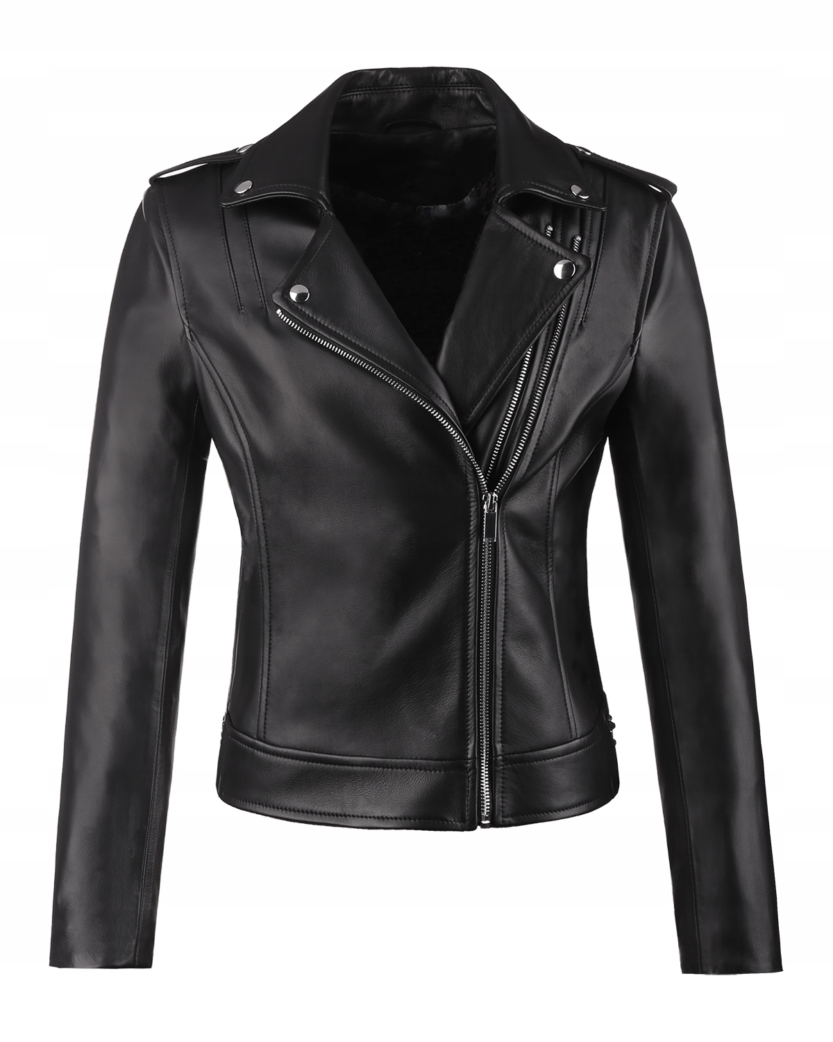 Dámská Kožená Ramoneska S Cvočky Mia L/40