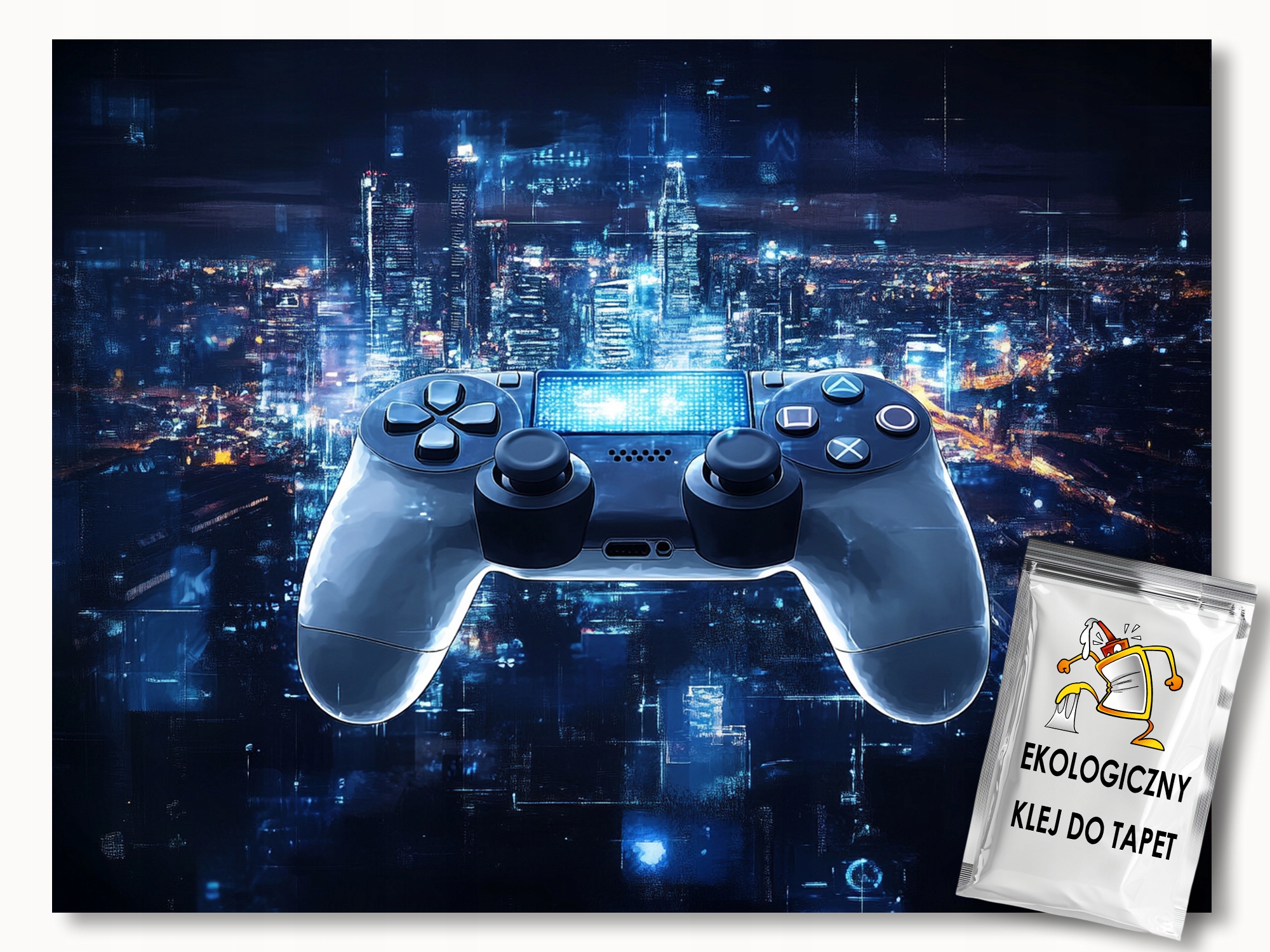 Fototapeta Flizelina Gaming Konzola Gamepad Kontroler Město 312x219 130g