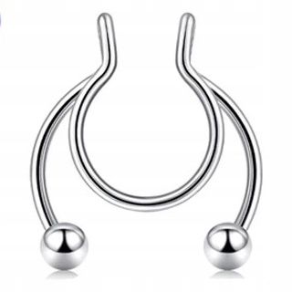 

Fake Septum Kolczyk Do Nosa Srebrny 0,8/8