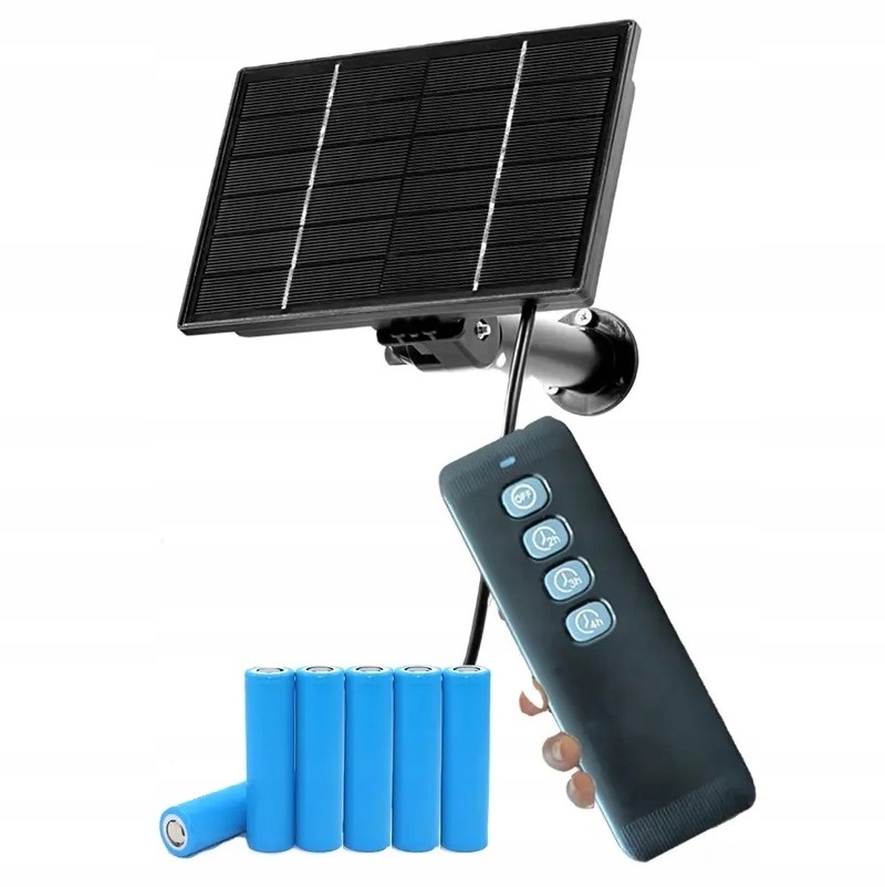 Panel Solarny Ładowarka Do Kamer 4W 12V 2,1/5,5mm Pilot Timer 1H, 2H, 4H