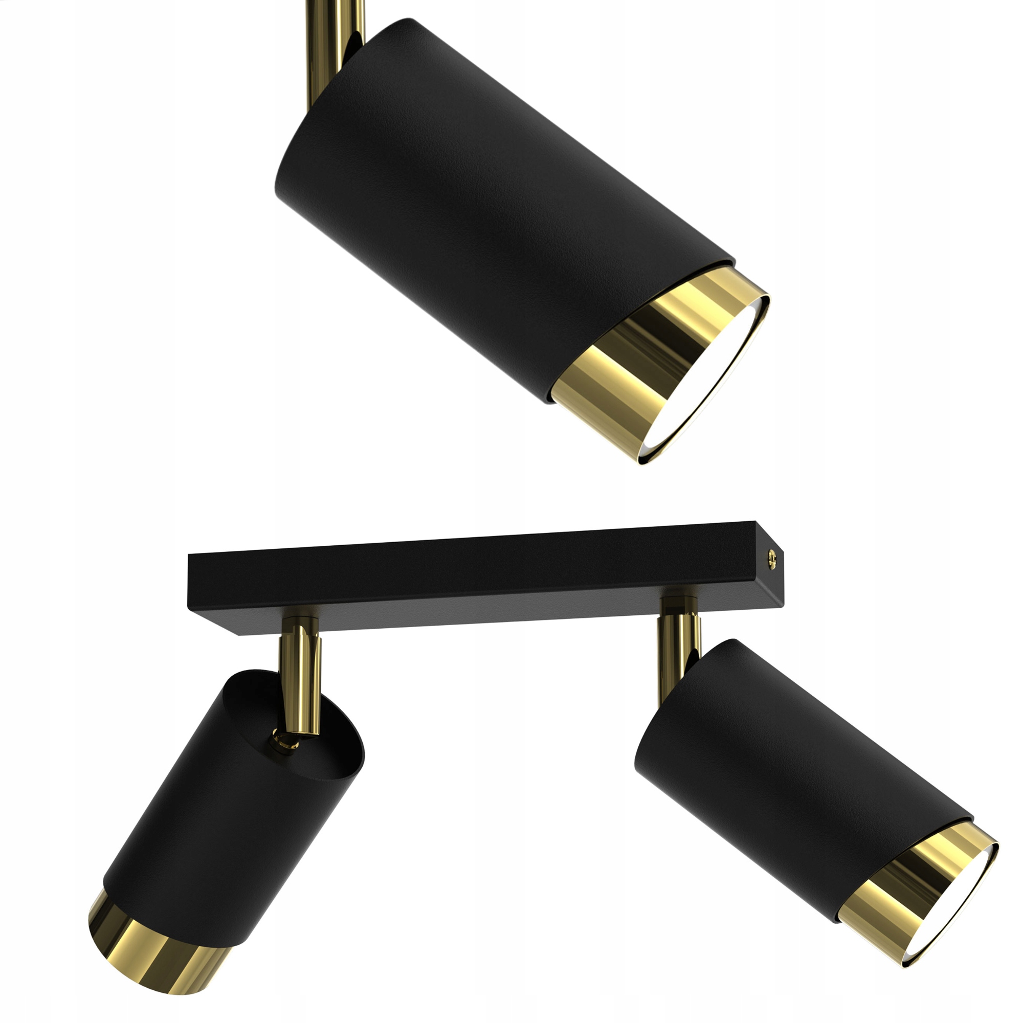 Stropní Svítidlo Reflektor Spot Černá Zlatá Nastavitelná Led GU10 Polská Lampa