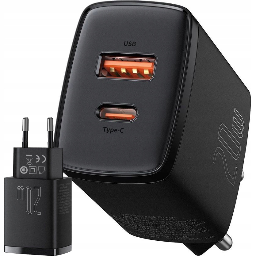 

Szybka ładowarka sieciowa Usb-a Usb-c Baseus Qc Pd