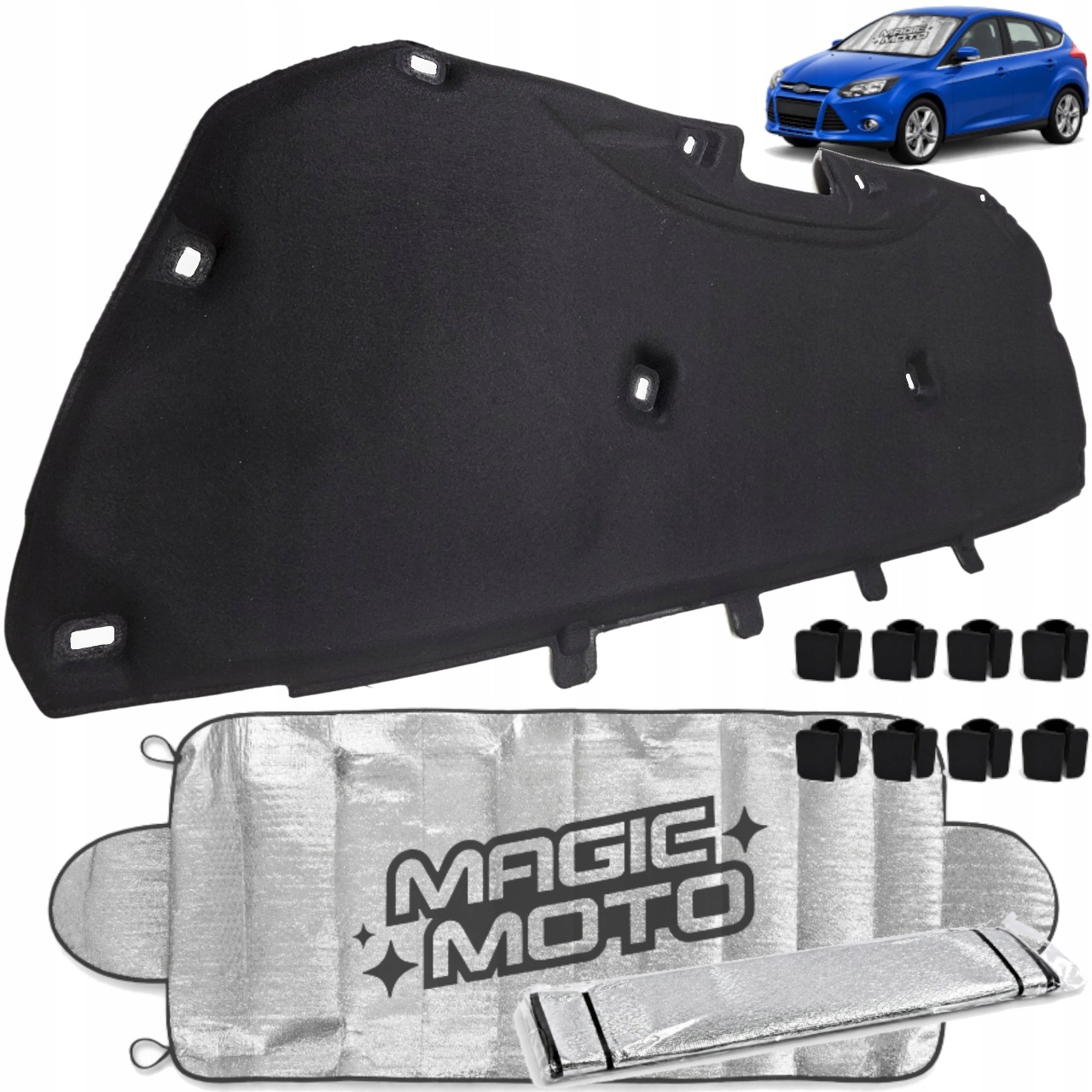 Odhlučnění masky Izolace podbití Ford Focus MK3 10-18r sponky podložka Hq