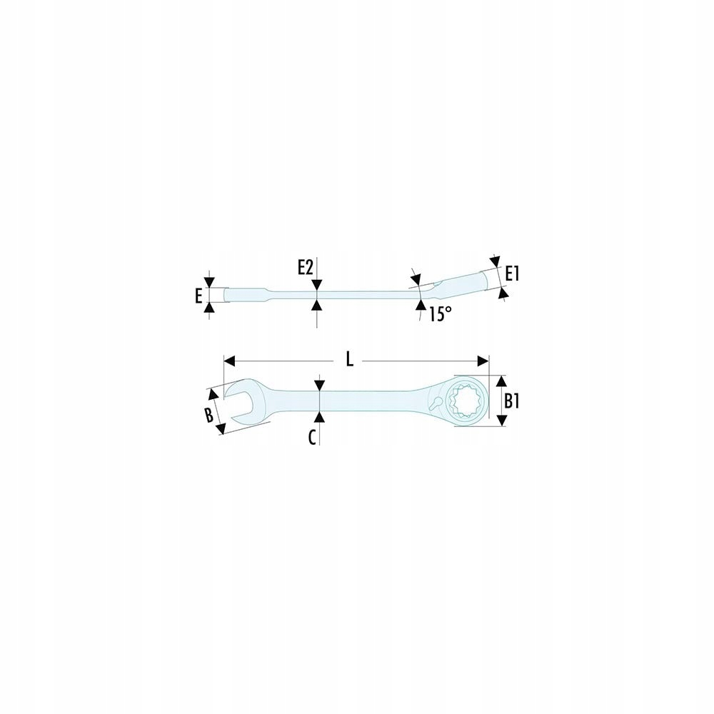 Facom 467B.22 zestaw kluczy płasko-oczkowych, 22 Marka Facom