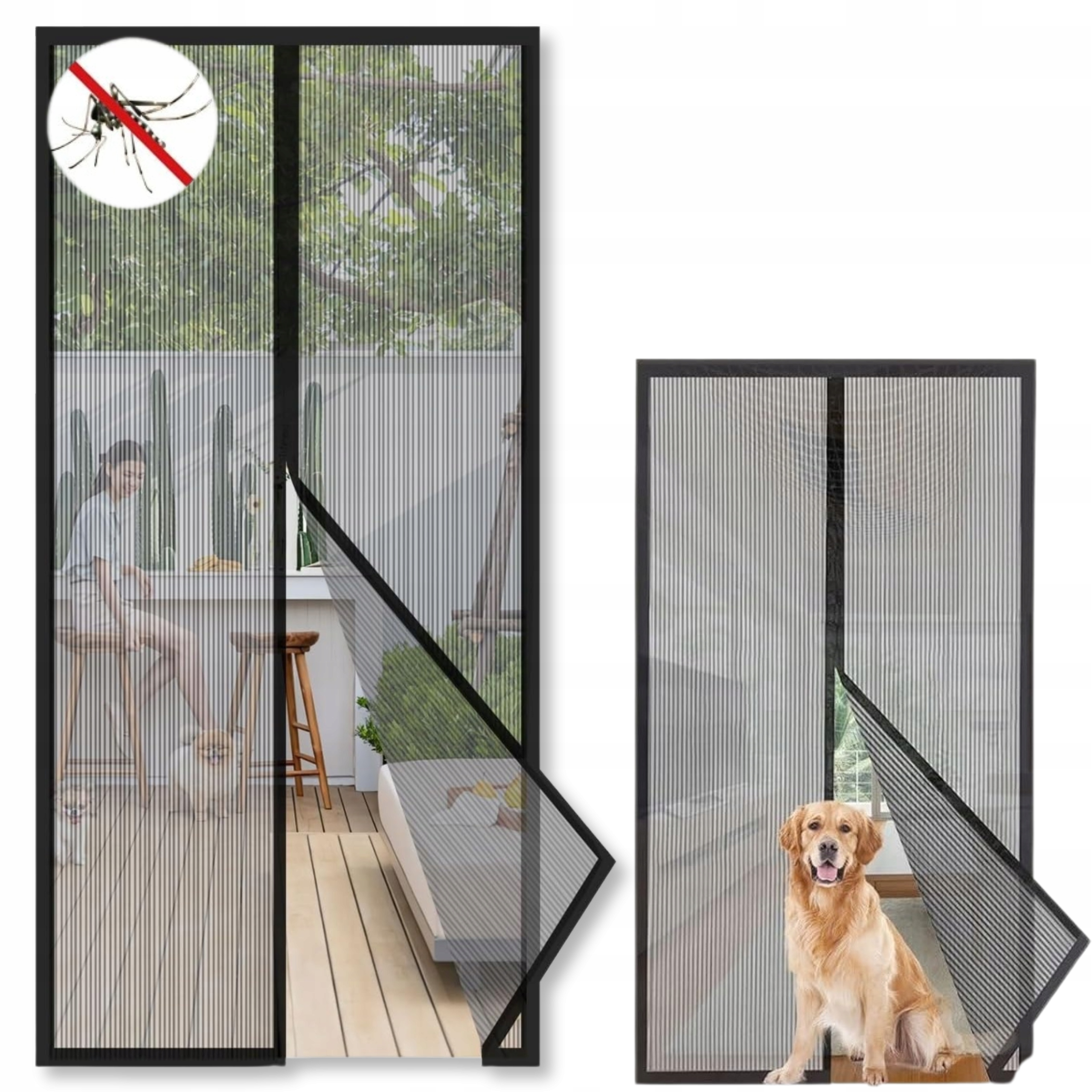 Moskitiera Magnetyczna Na Drzwi Balkonowe Otwierana Samoprzylepna 140x230