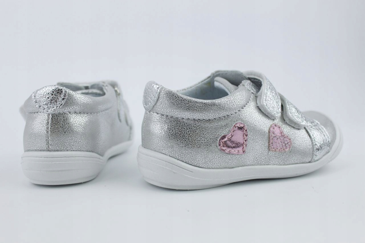 Dziecięce półbuty na rzepy 24 srebrne, KORNECKI 6265-21 Kod producenta 6265