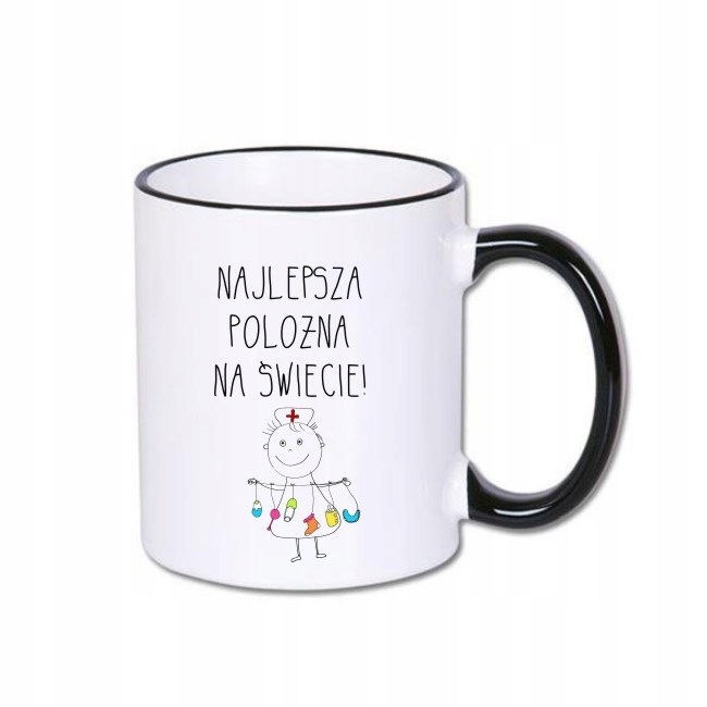 

Kubek czarny rant Najlepsza położna na świcie