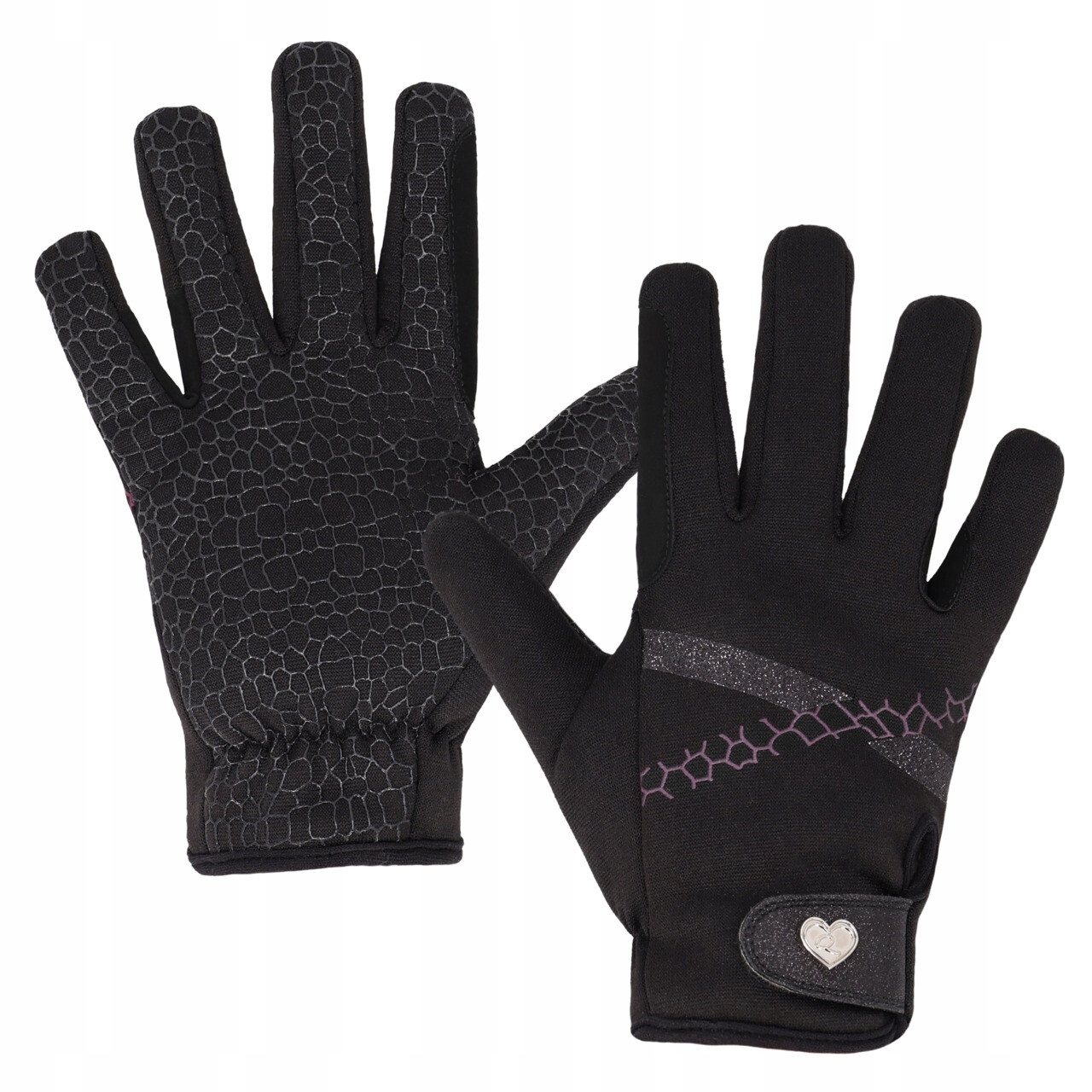 Qhp, Rękawiczki dziecięce, Lize, Black/violet S