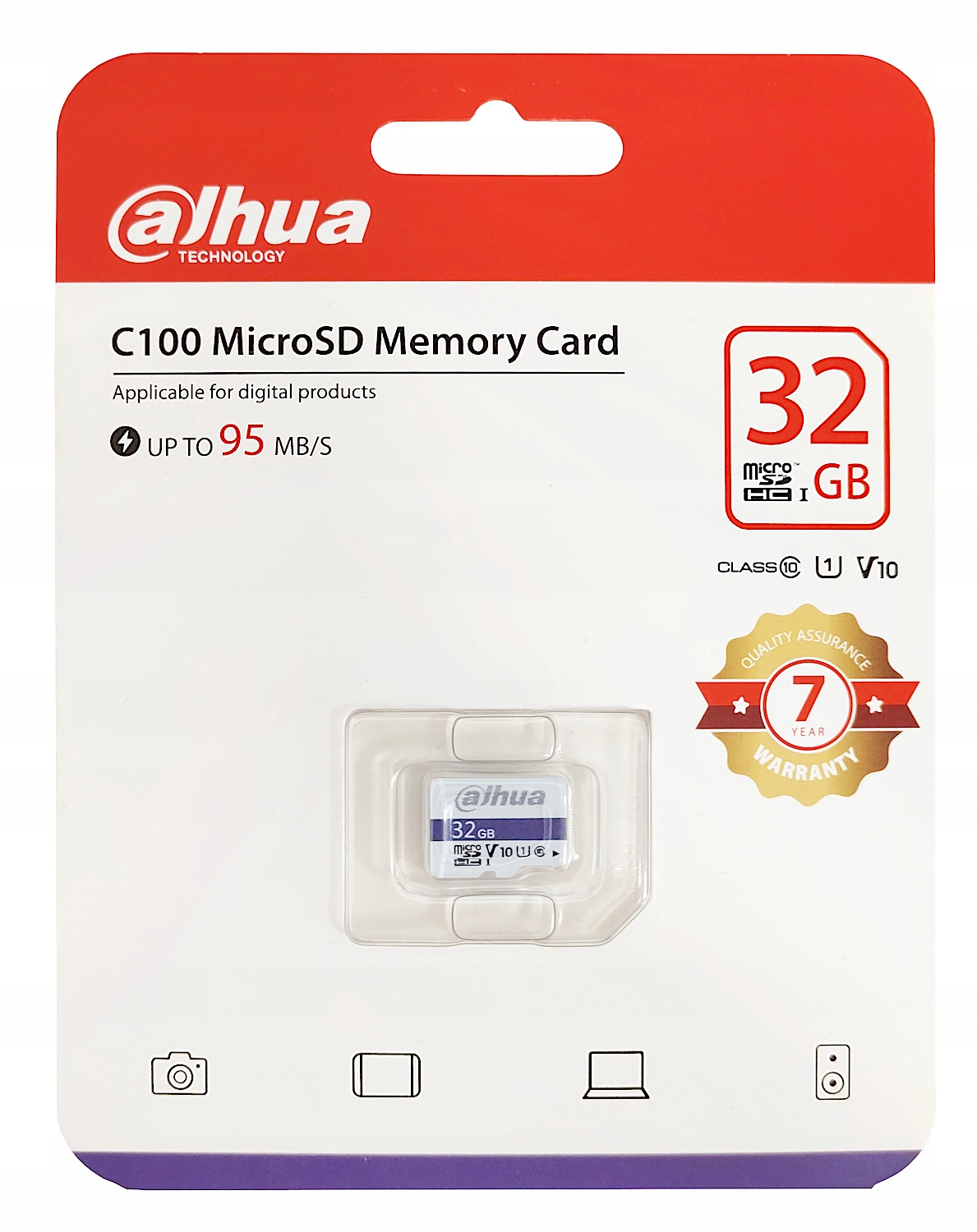 KARTA PAMIĘCI SD DAHUA 32GB microSD TF-C100/32GB Pojemność karty 32 GB