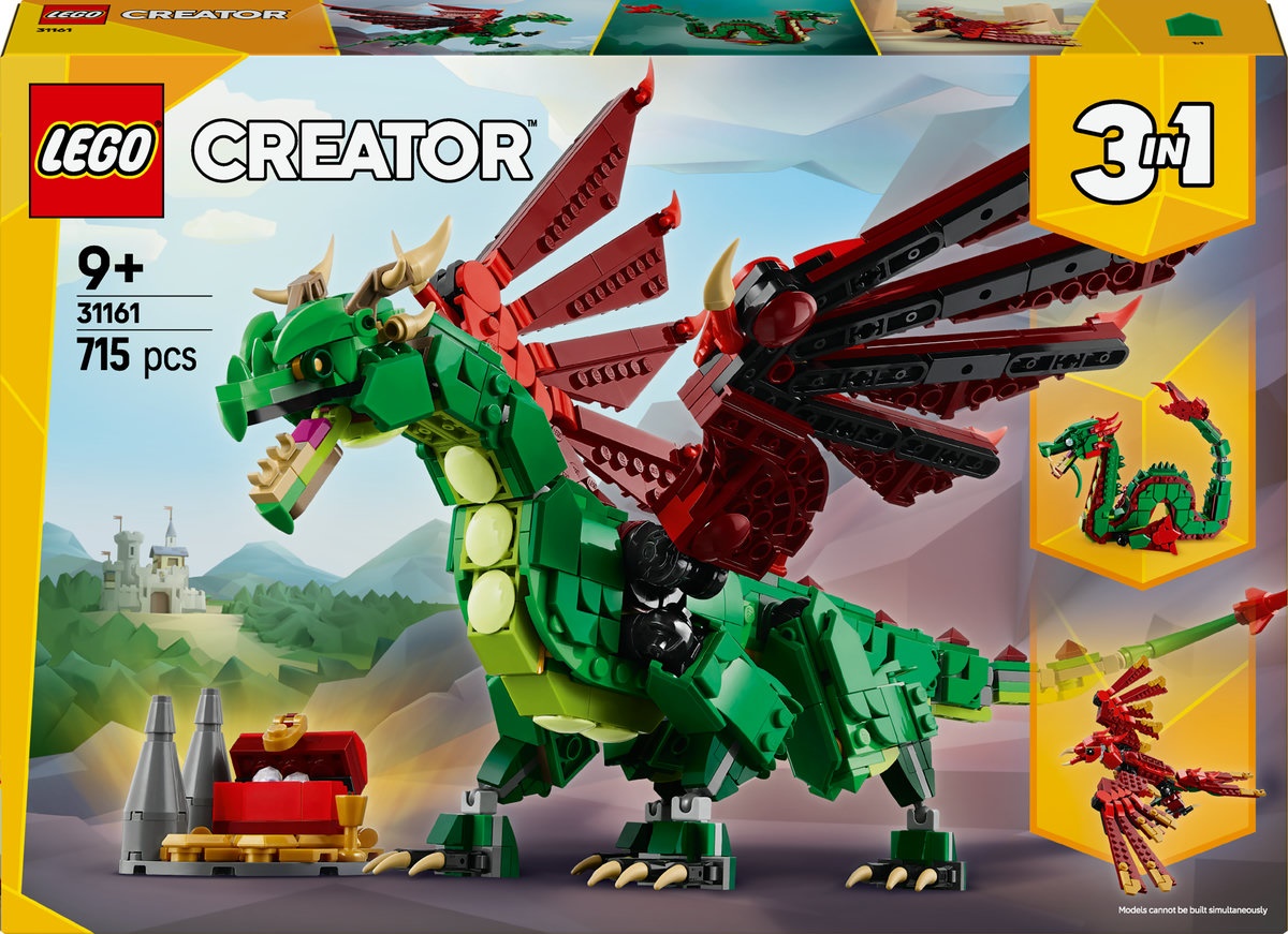 Stavebnice 3V1 Středověký Drak 31161 Lego Creator