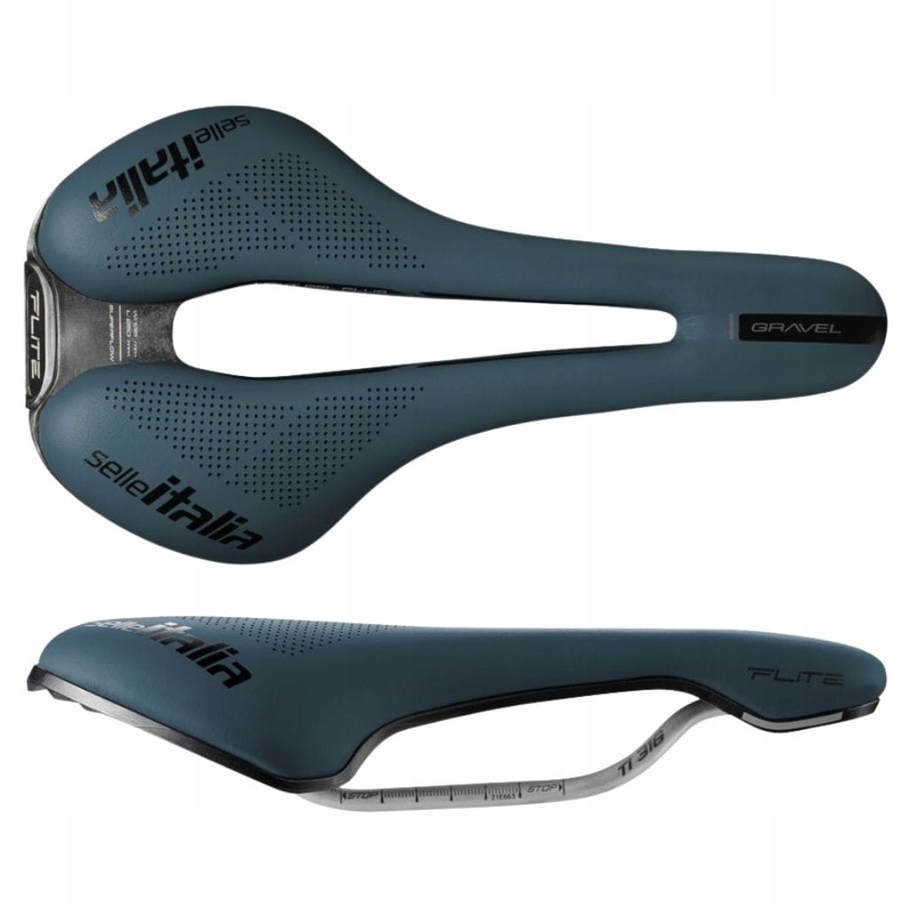 Siodełko rowerowe Selle Italia Flite Boost Gravel Ti316 Superflow blue S3