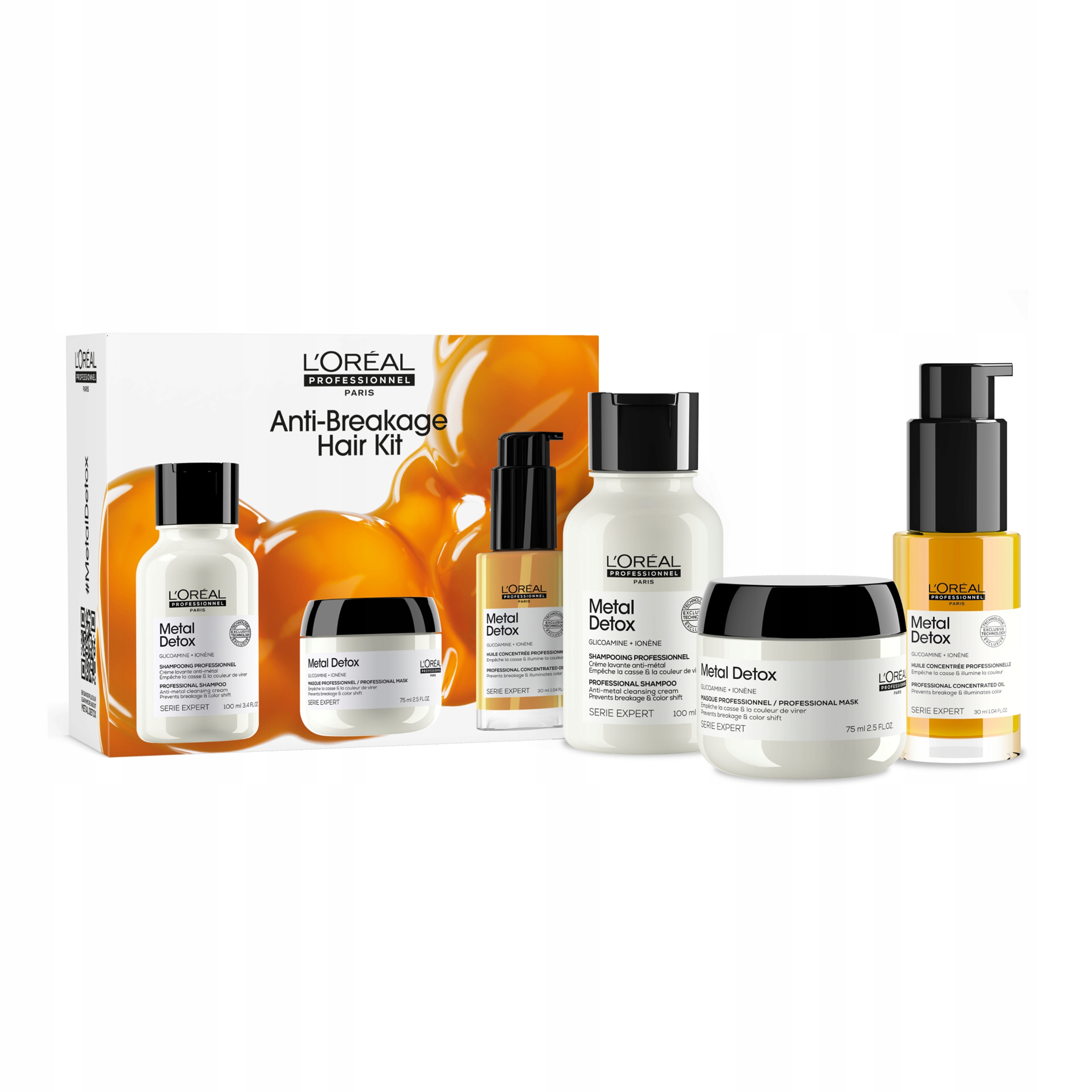 Loreal Metal Detox Trio Set šampon 100 ml maska 75 ml olej 30 ml