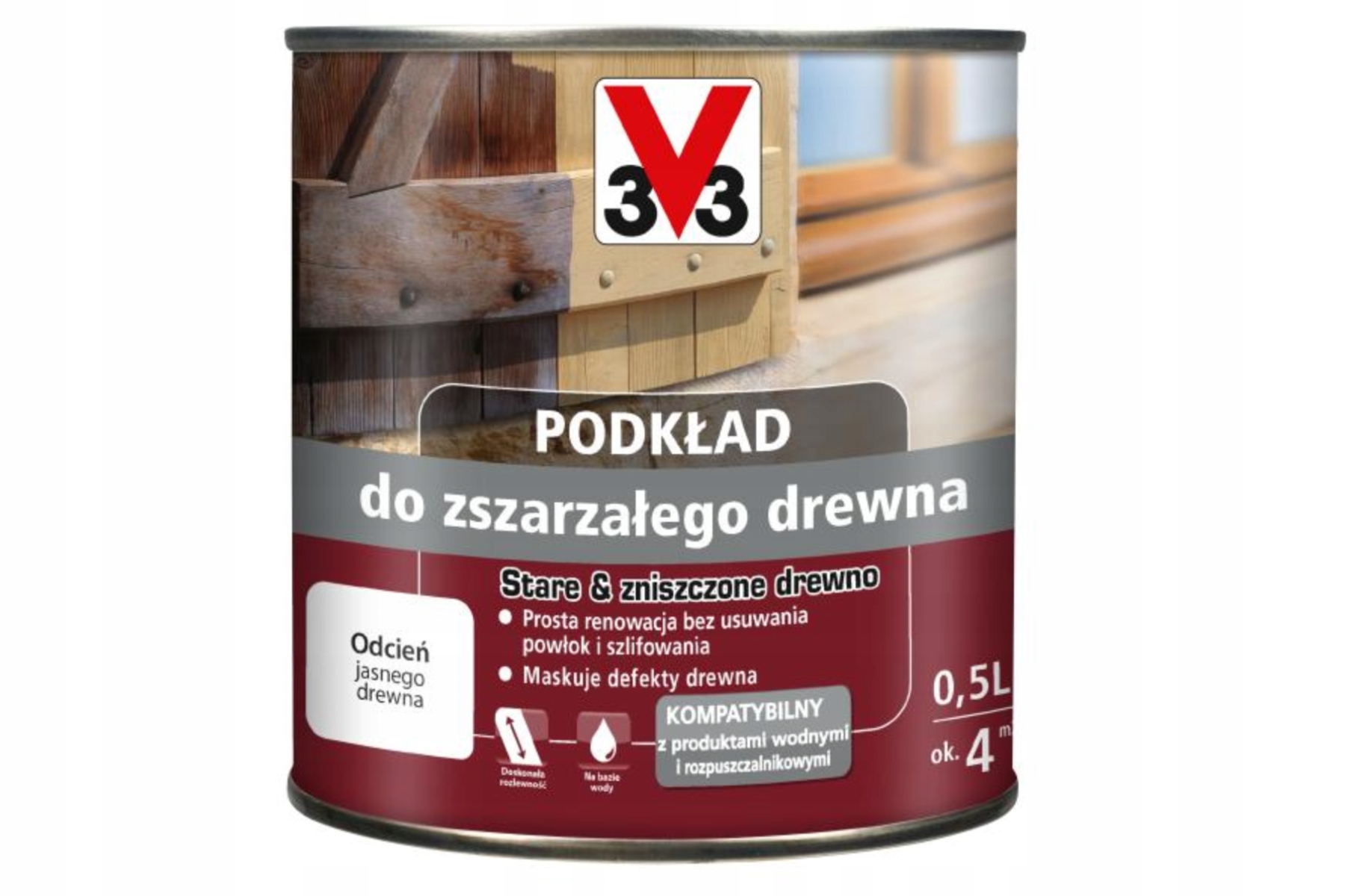 3V3 Podklad na staré surové drevo Eko Vodný Akryl 500ML