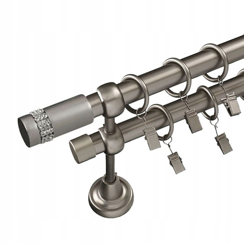 

Metalowy karnisz 350 cm Podwójny do wnętrza 19+19