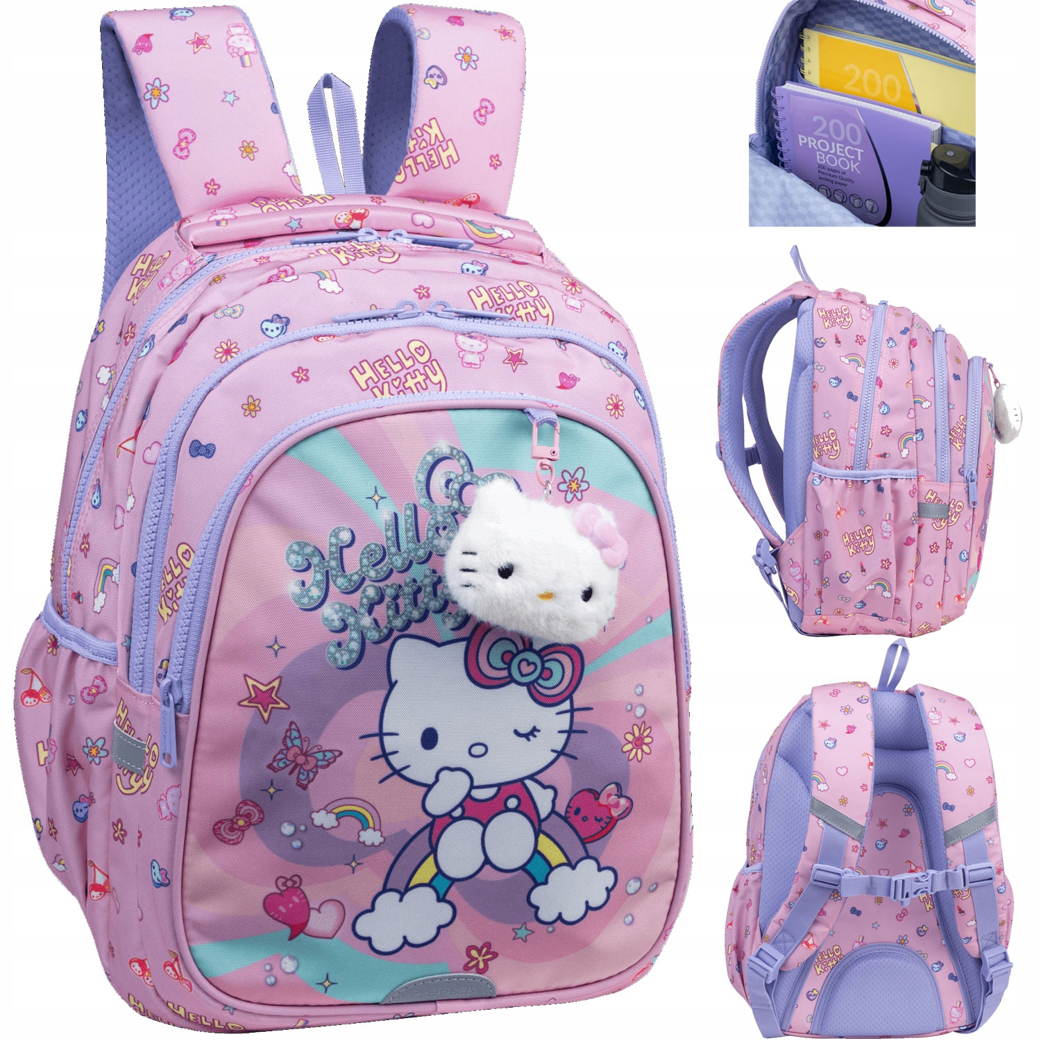 Plecak szkolny wielokomorowy Hello Kitty CoolPack różowy, wielokolorowy