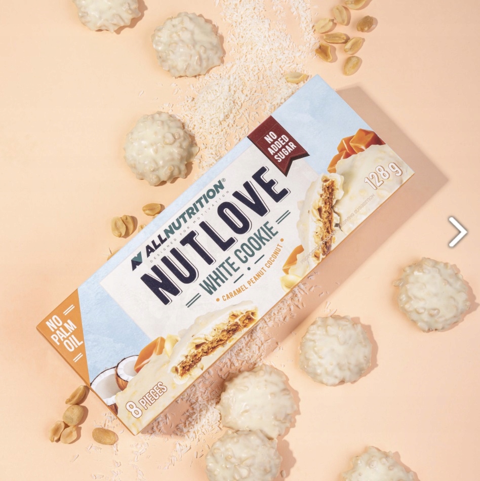 ALLNUTRITION NUTLOVE COOKIE 128g CARAMEL COCONUT CIASTKA BEZ CUKRU FIT Waga 128 g