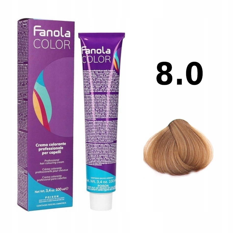 FANOLA CREMA COLORE 100ml farba do włosów nr 8.0
