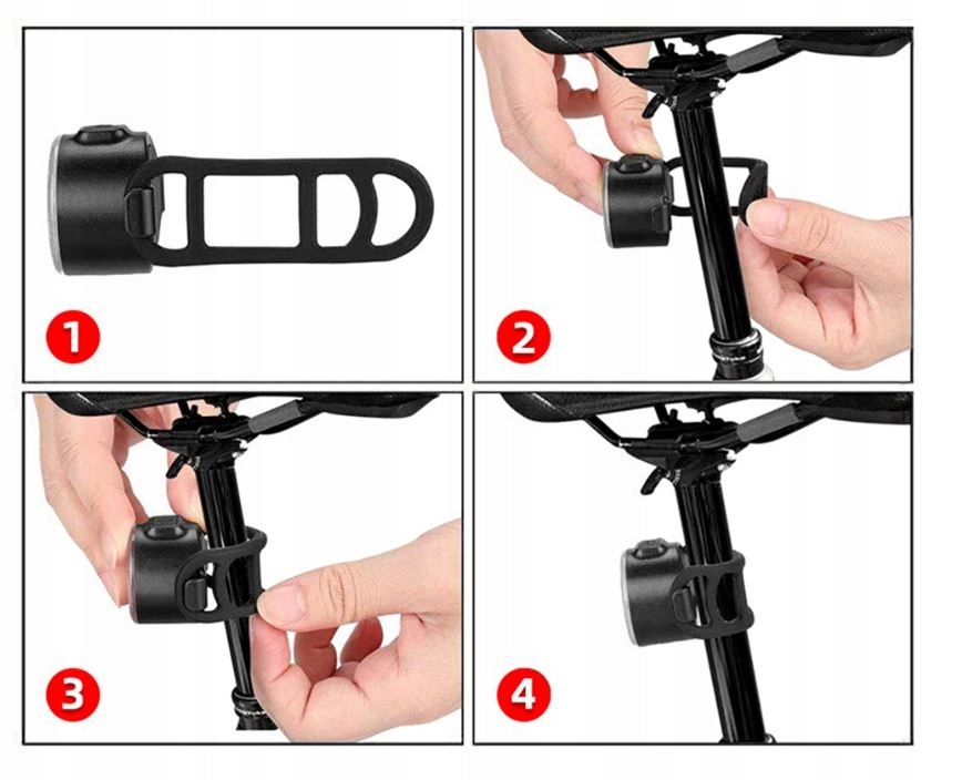 LAMPKA ROWEROWA LED ŚWIATŁO ZESTAW PRZÓD TYŁ NA KIEROWNICĘ AKUMULATOROWA Model Q5