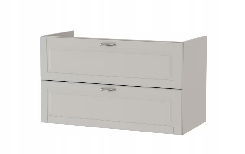 Ikea Godmorgon Skrinka pod umývadlo s 2 zásuvkami, Kasjön svetlošedá, 100x47x58