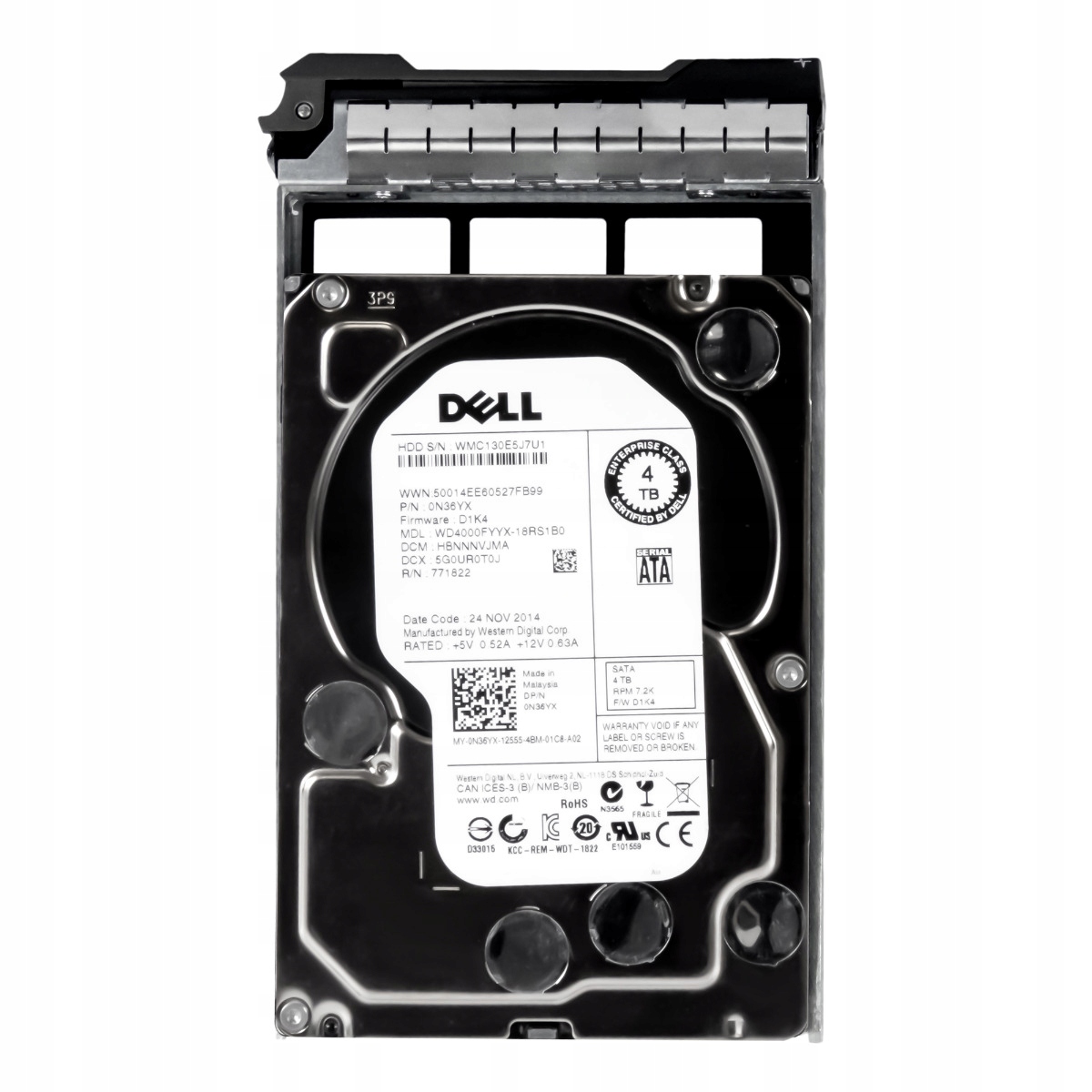Dell 0N36YX 4TB 7.2K 64MB Sata III 3.5'' WD4000FYYX