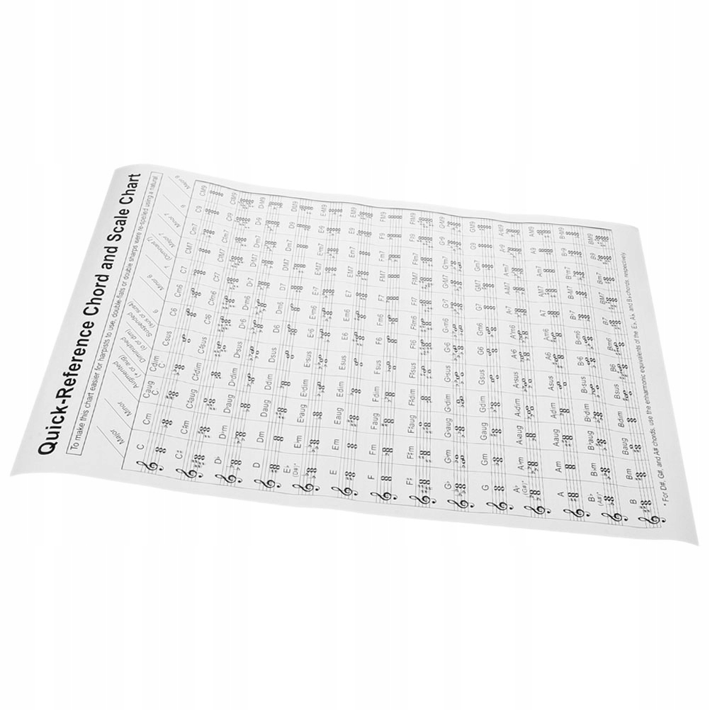 PAPIEROWA HARFA AKORDOWA WYKRES HARPY POCZĄTKUJĄCY HARFA