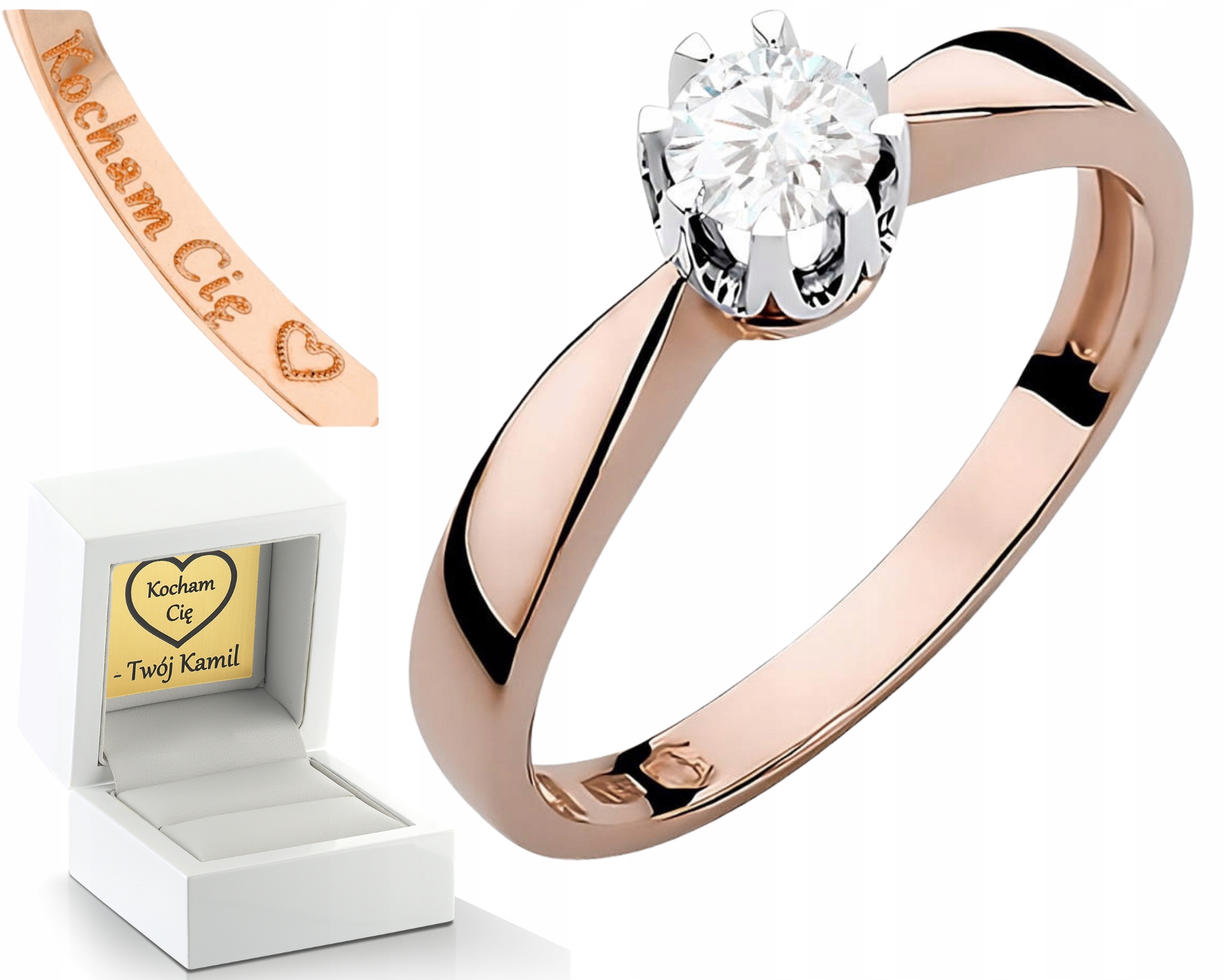 Růžové Zlato Diamant Lab 0,25 Ct Etické Šperky S Certifikátem