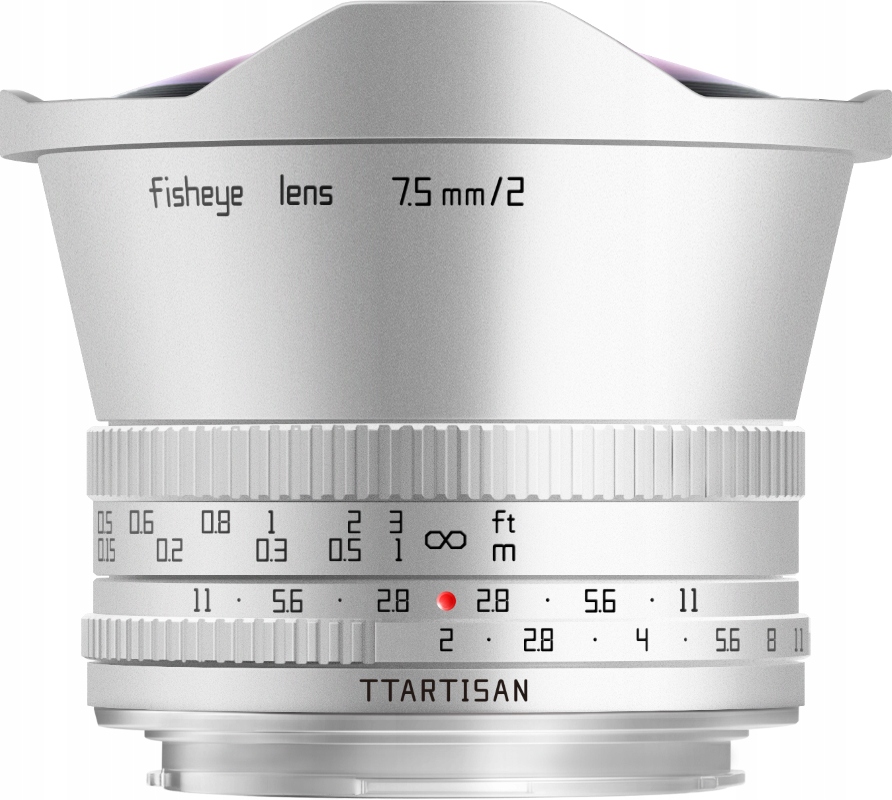 TTArtisan 7.5 mm F2 Fisheye Olympus Panasonic micro 4/3 stříbrný