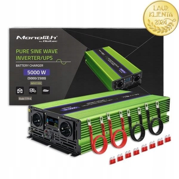 Monolith menič, využiteľný výkon: 2500 W, vstupné napätie: 12 Qoltec