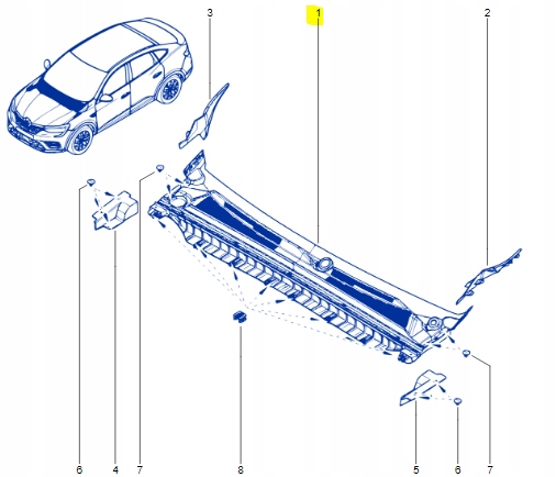 PODSZYBIE PLASTIKOWE GÓRNE RENAULT ARKANA 21-