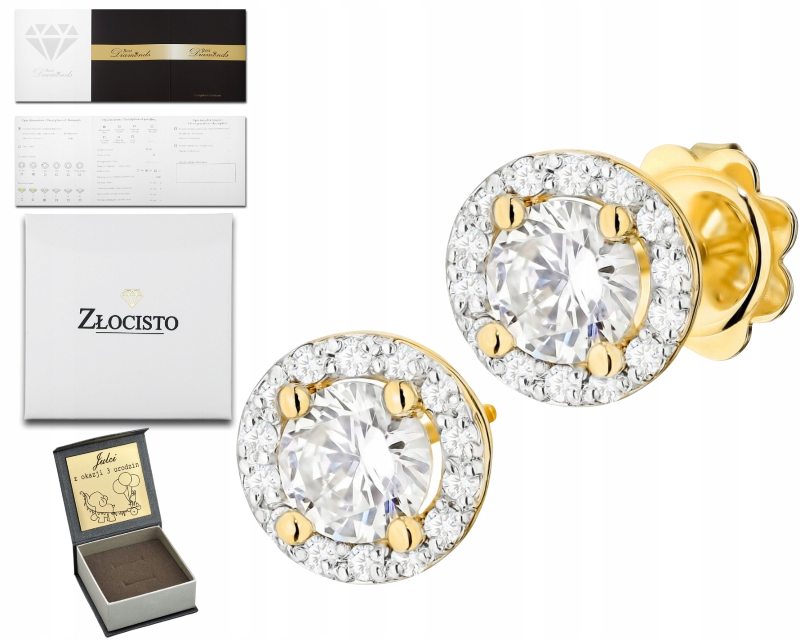 Fenoménní Náušnice S Laboratorními Diamanty Ve Ryzosti 585 Na Tyčince