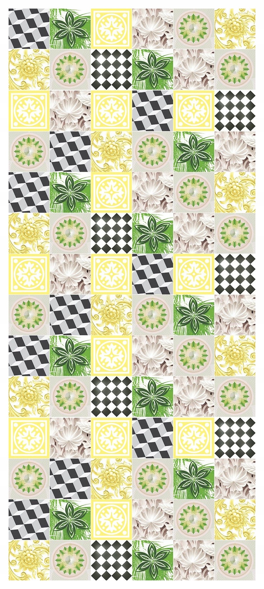 Samolepka Tapeta Geometrické Květiny Abstrakce Vzory Dlaždice 91x211 dynamika