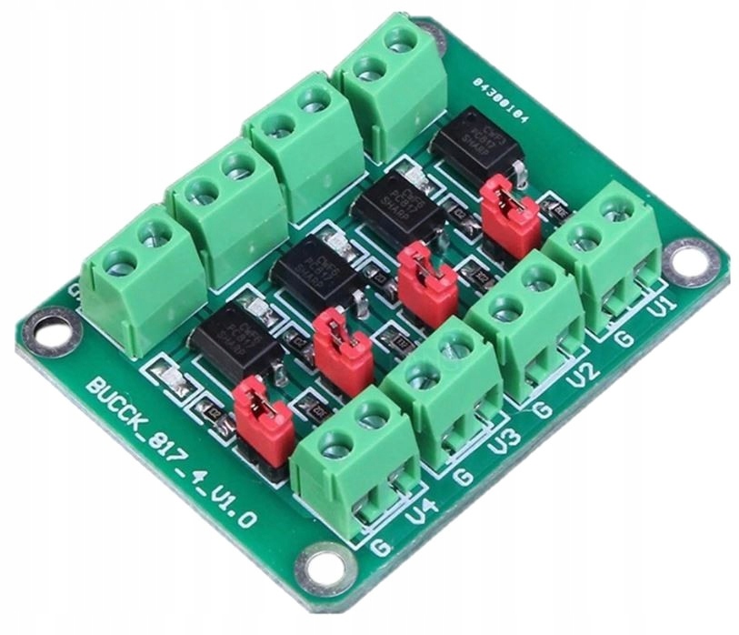 390 4 kanałowy moduł optoizolatora izolacji galwanicznej PC817 PLC Arduino