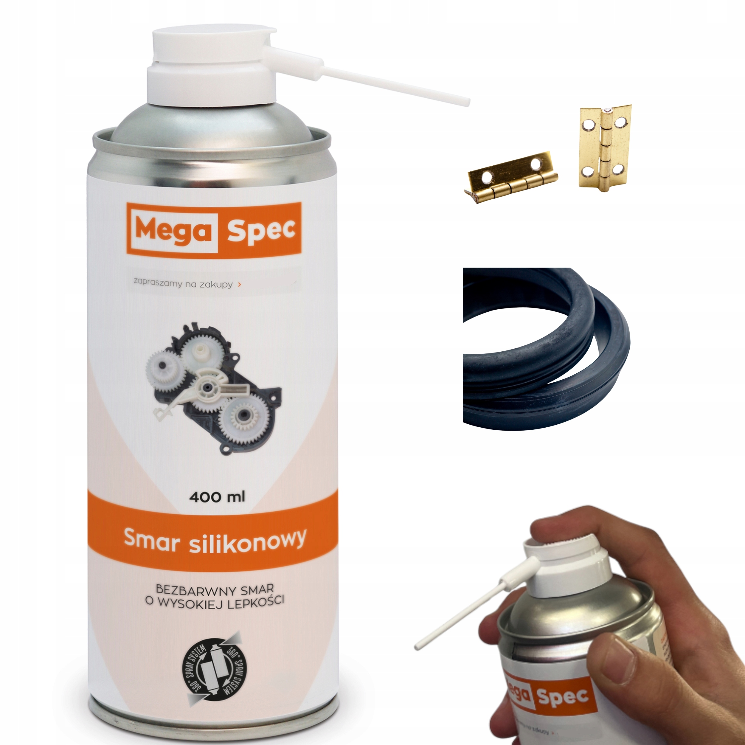 Profesjonalny smar silikonowy spray 400ml Megaspec