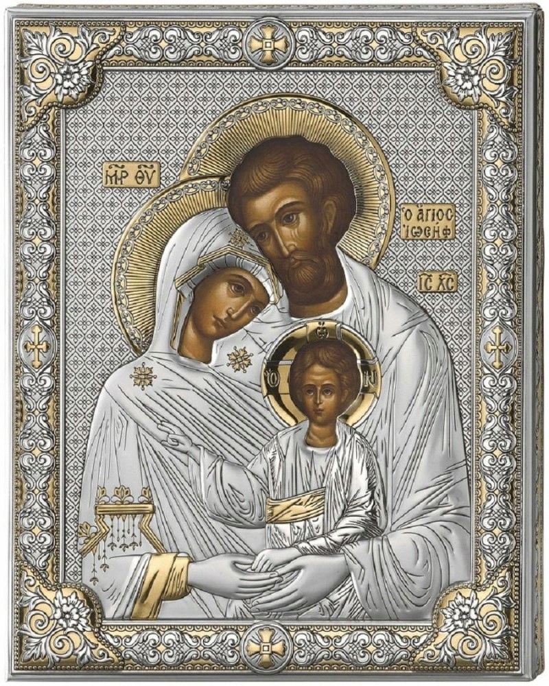 Ikona Svatá rodina bílá 16 x 20 cm