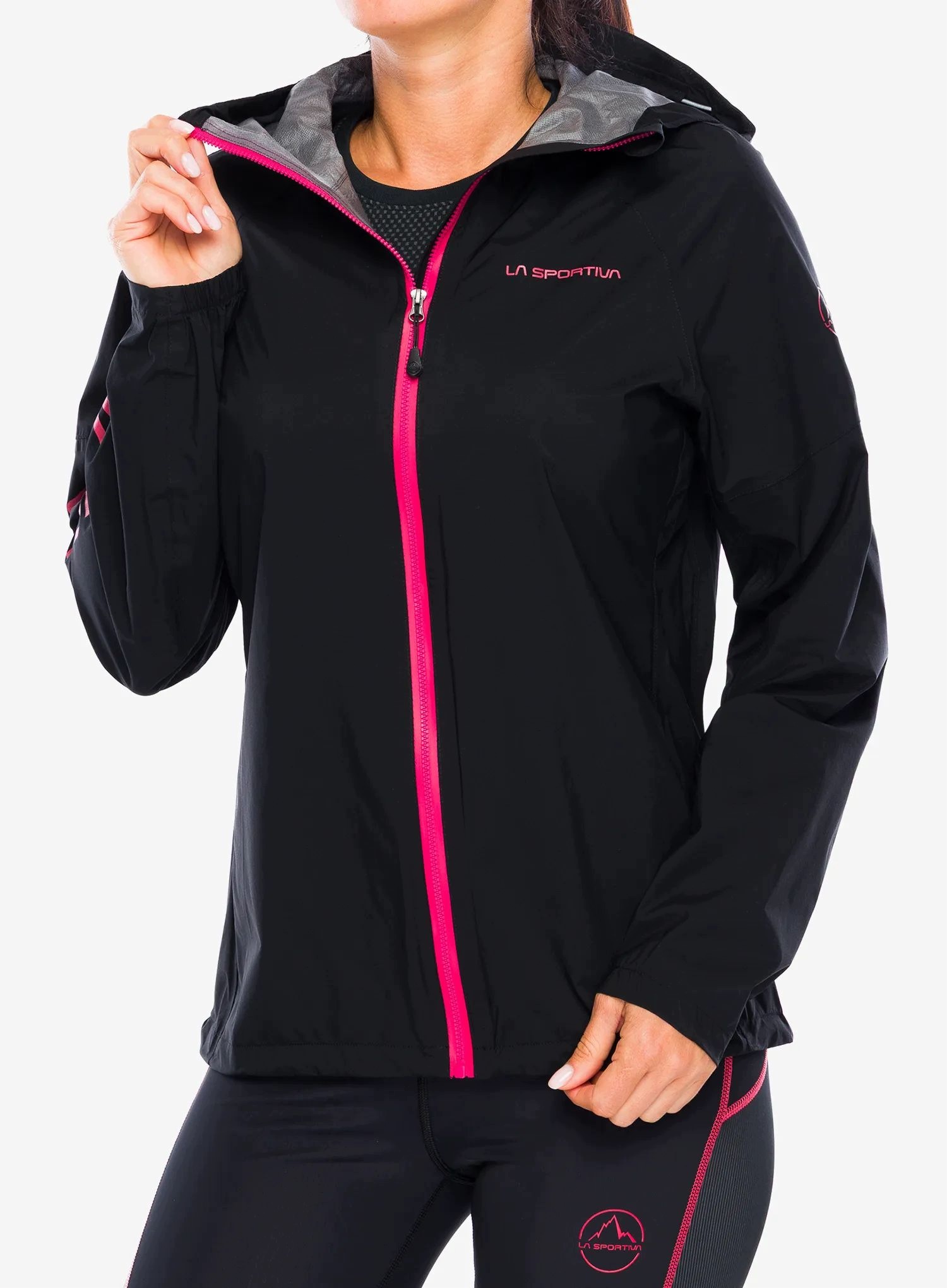 Dámská běžecká bunda La Sportiva Pocketshell Jacket blk/hibiscus L