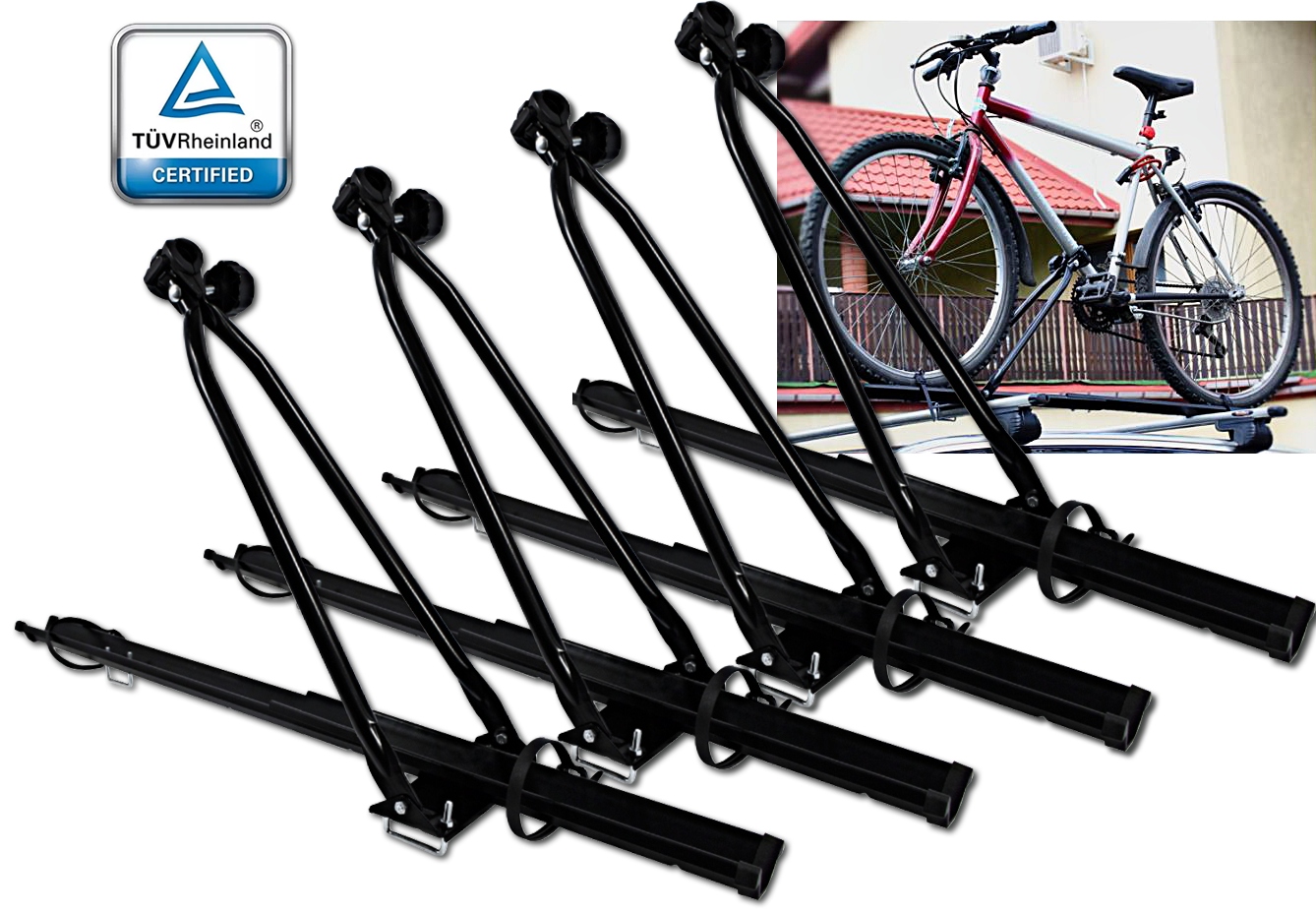 4x BAGAZNIK DACHOWY NA ROWER UCHWYT ROWEROWY DACH