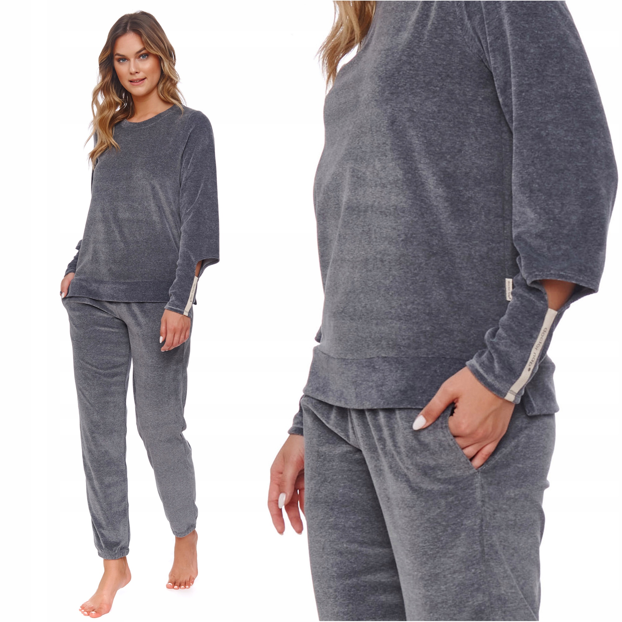 

Welurowy dres damski Doctor Nap 4558 dark grey XL