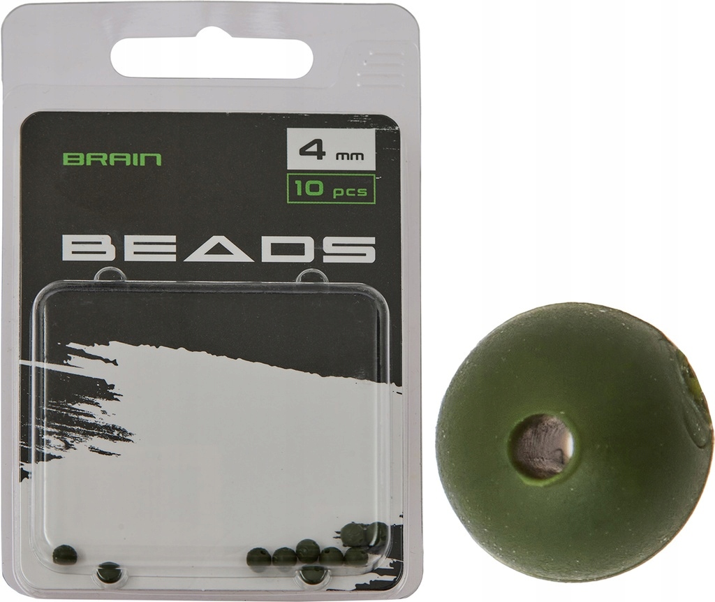 Brain Koraliki gumowe Beads 4mm (10 szt/opak) Green