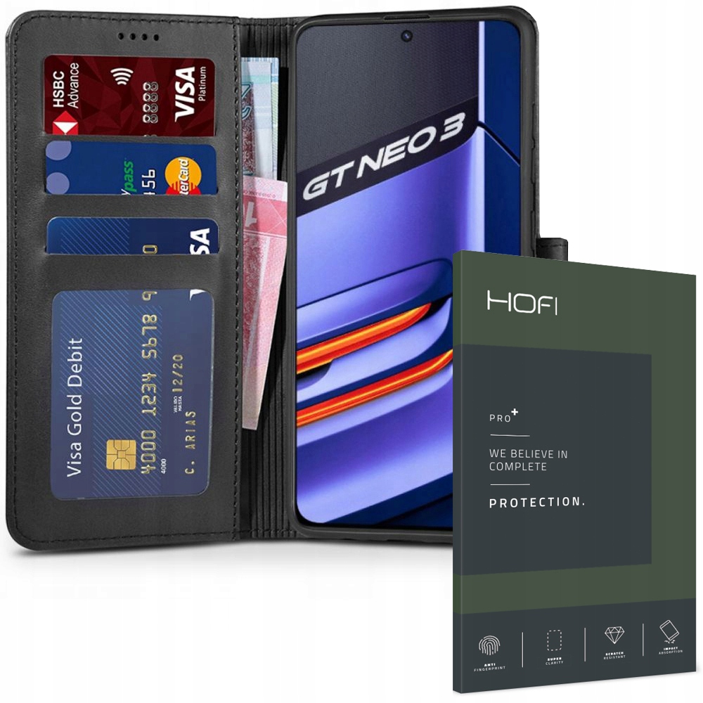

2-PAK Etui Case Portfel Do Realme Gt Neo 3 Szkło