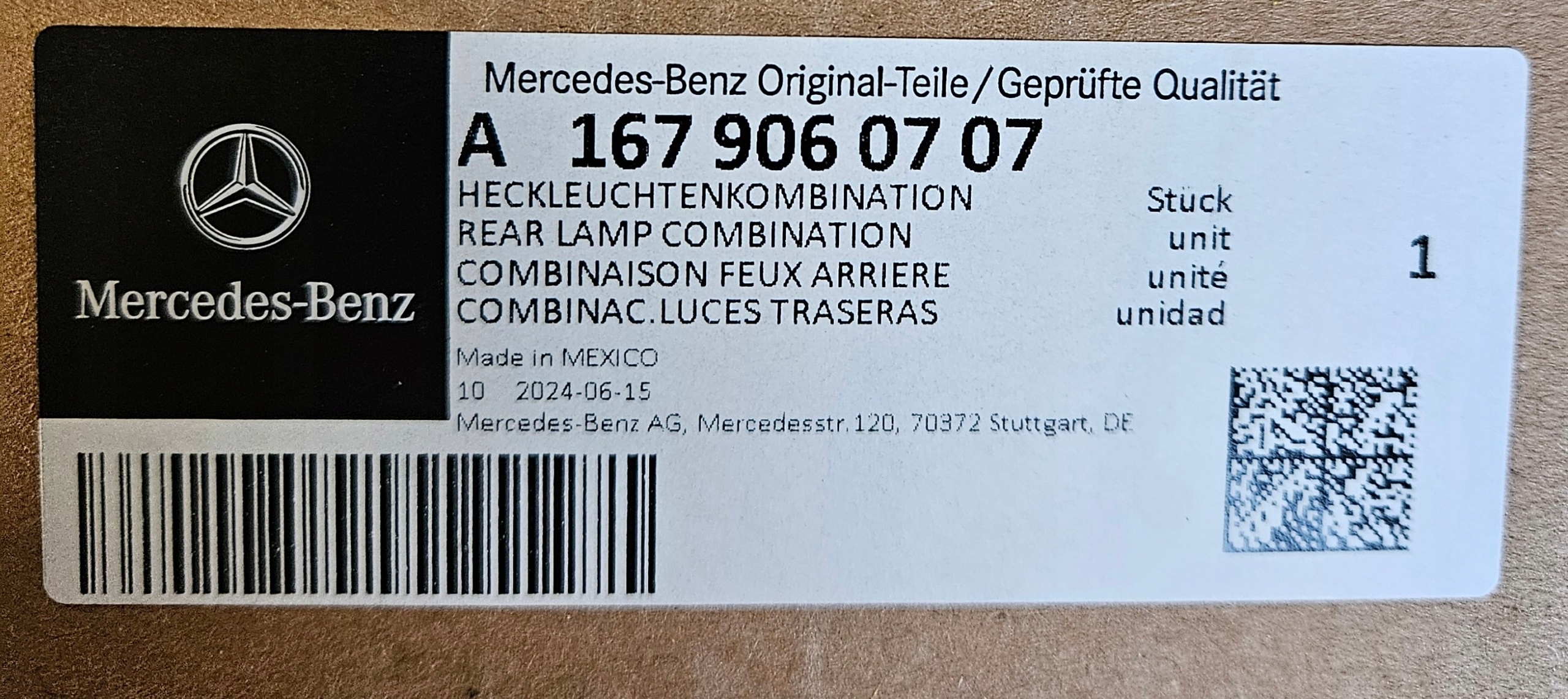 MERCEDES GLE W167 167 suv фонарь правый задний
