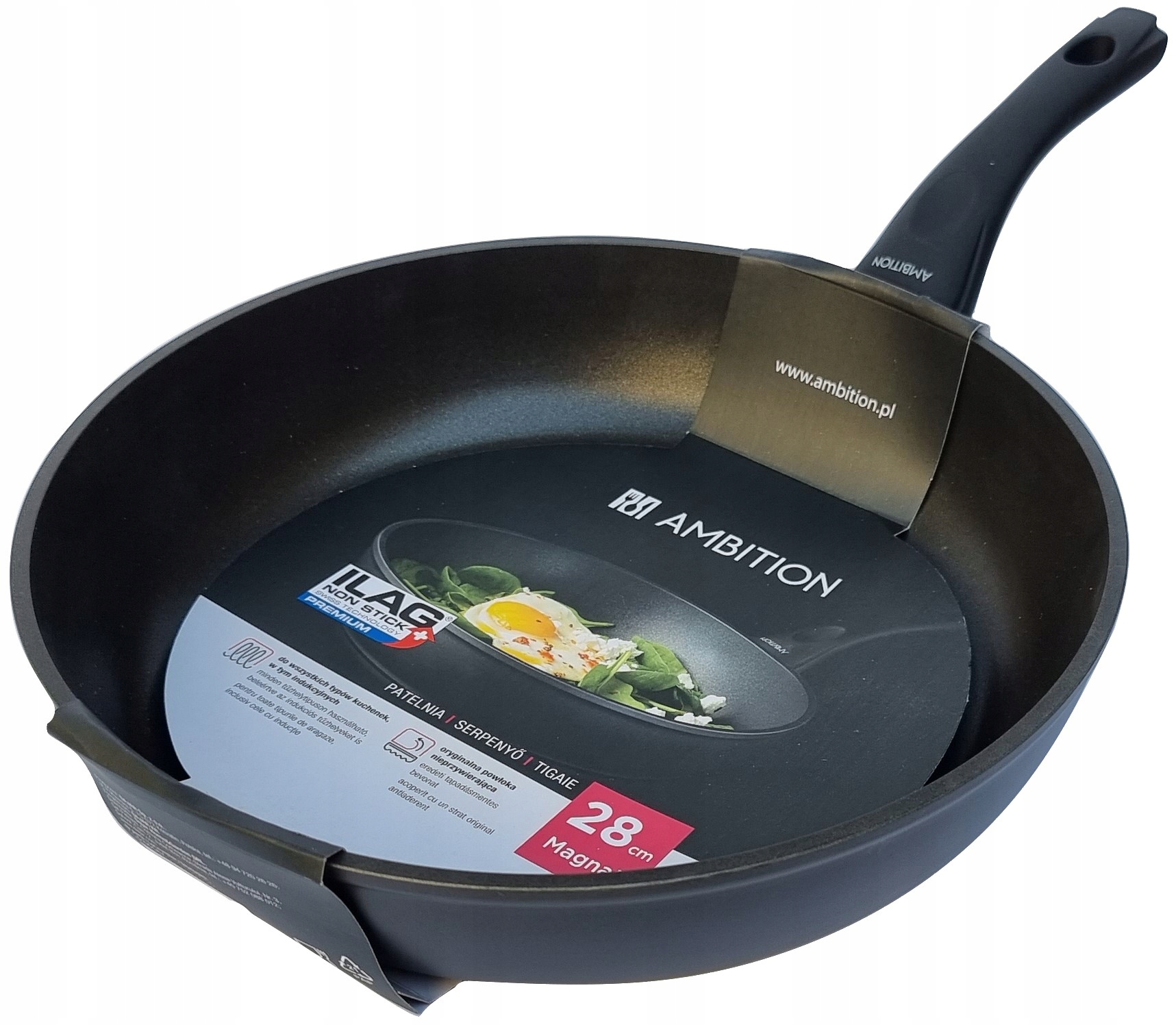 

Ambition Duża Patelnia Magnat 28CM Indukcja Teflon