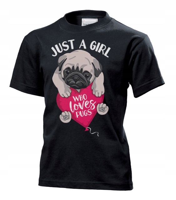 

Koszulka dziecięca Dziewczyna która kocha mopsy M