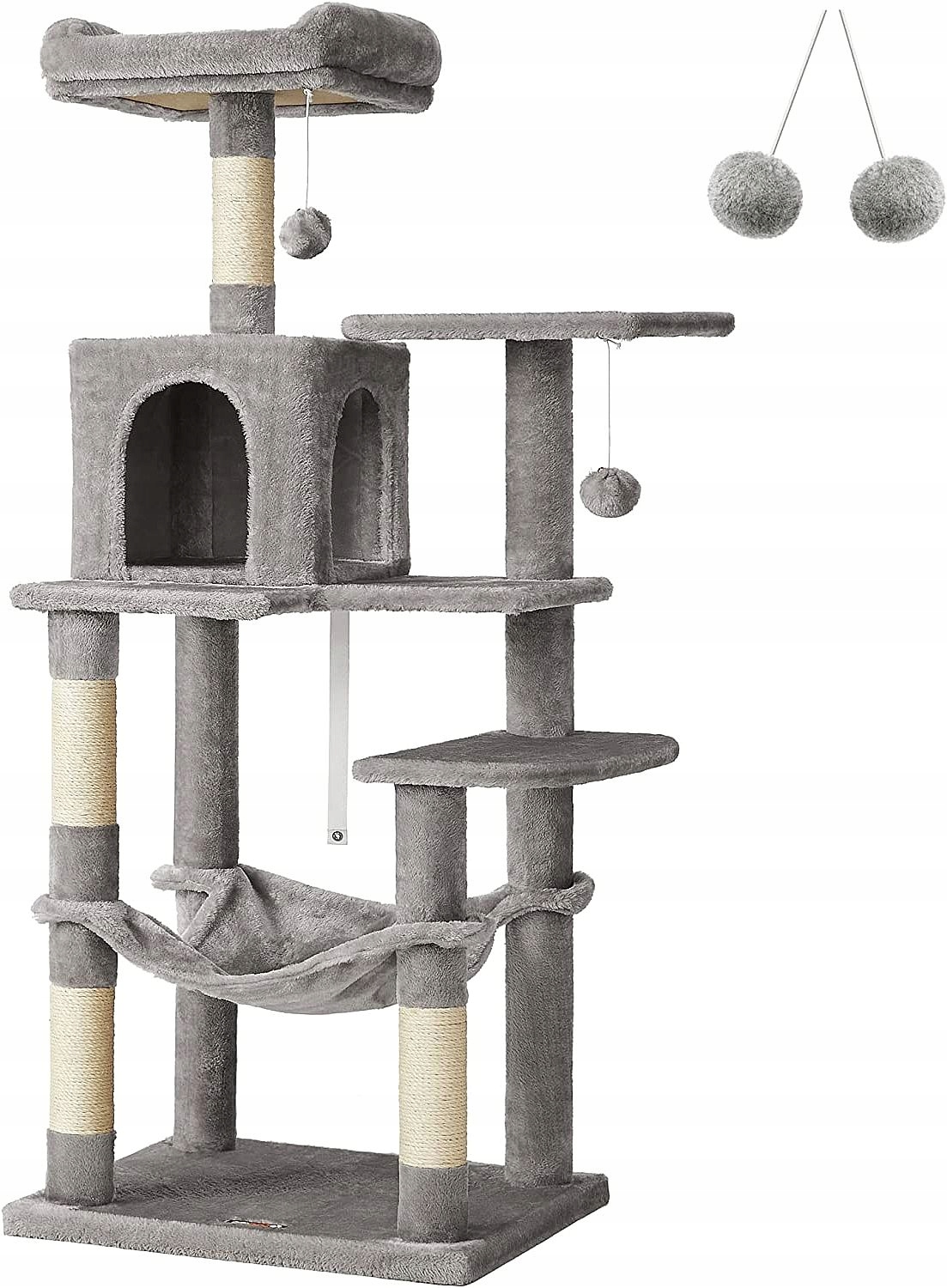 

2w1 Legowisko Drapak dla Kota Hamak Szary 143cm