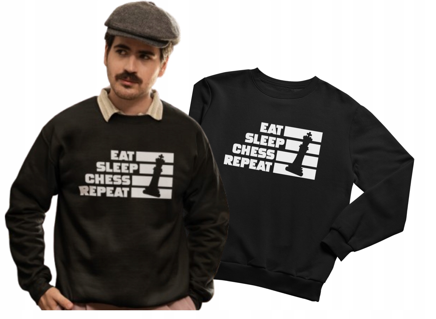 Mikina pro milovníka šachů Eat Sleep Chess Repeat Dárek Vánoce 3XL