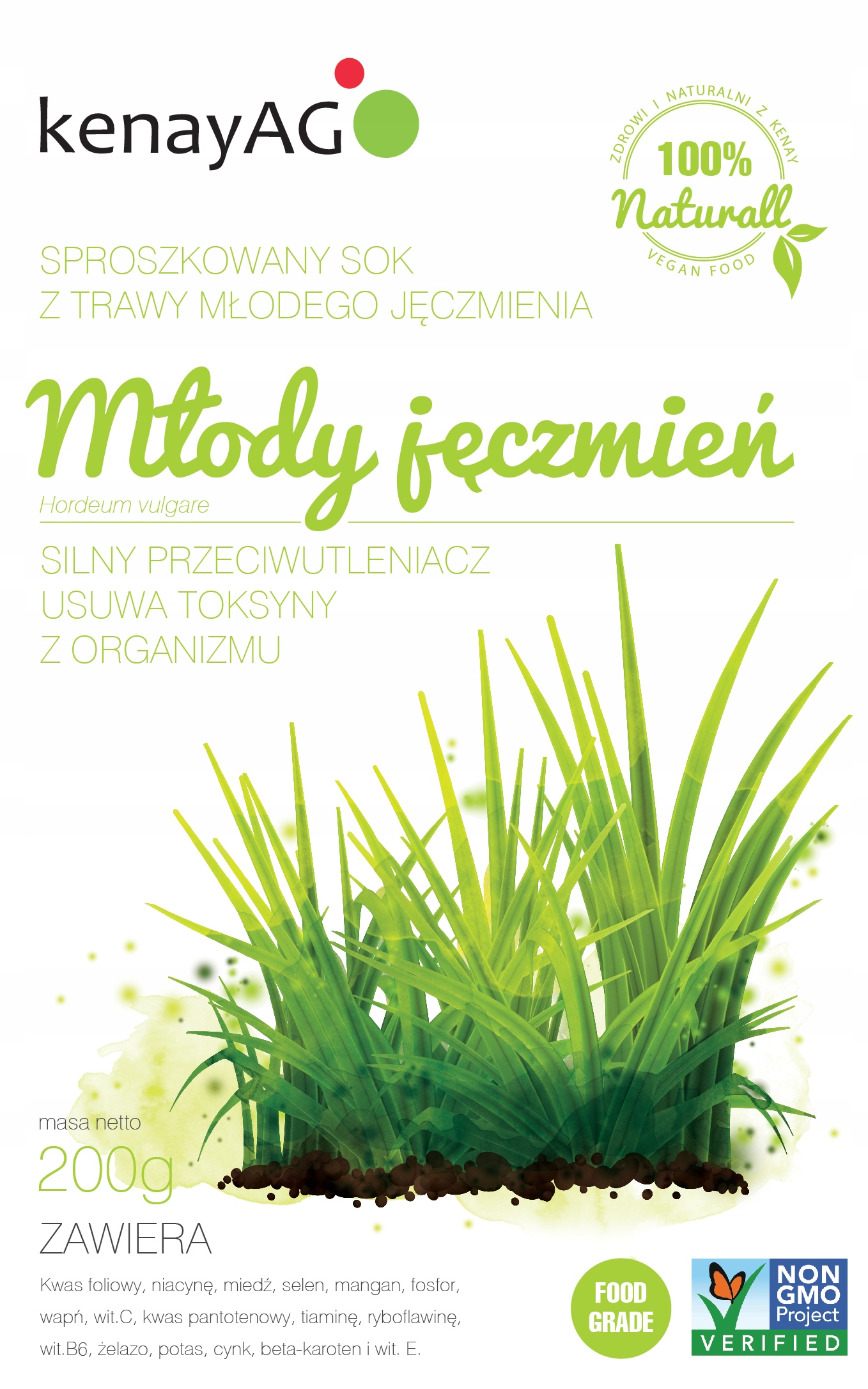 Levně Tráva Ze Zeleného Ječmene Organická Eco z Usa