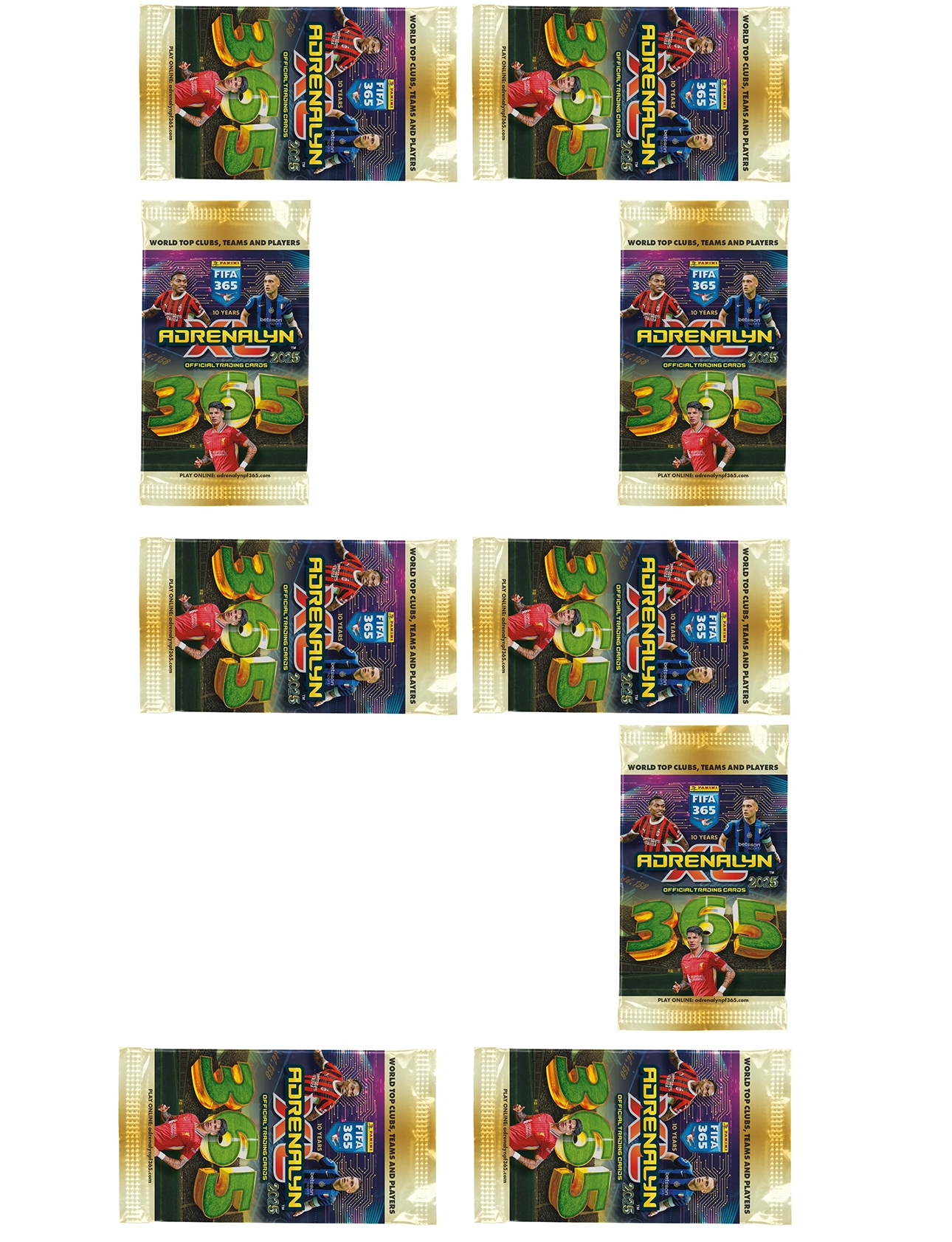9x Saszetka Fifa 365 Adrenalyn XL 2025 Panini karty piłkarskie do albumu