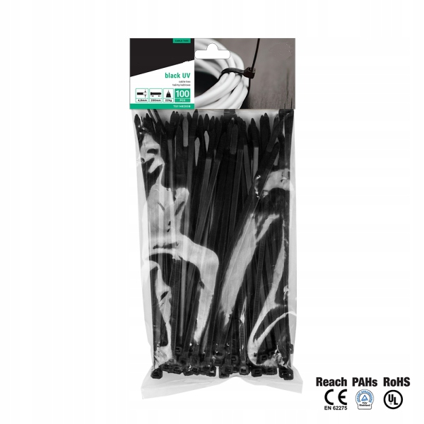 TRYTYTKA OPASKI KABLOWE ZACISKOWE UV 3,6x300 BLACK