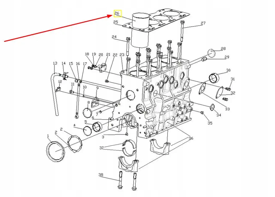 A498B-01005 Tuleja cylindrowa Numer katalogowy części ASA498B-01005