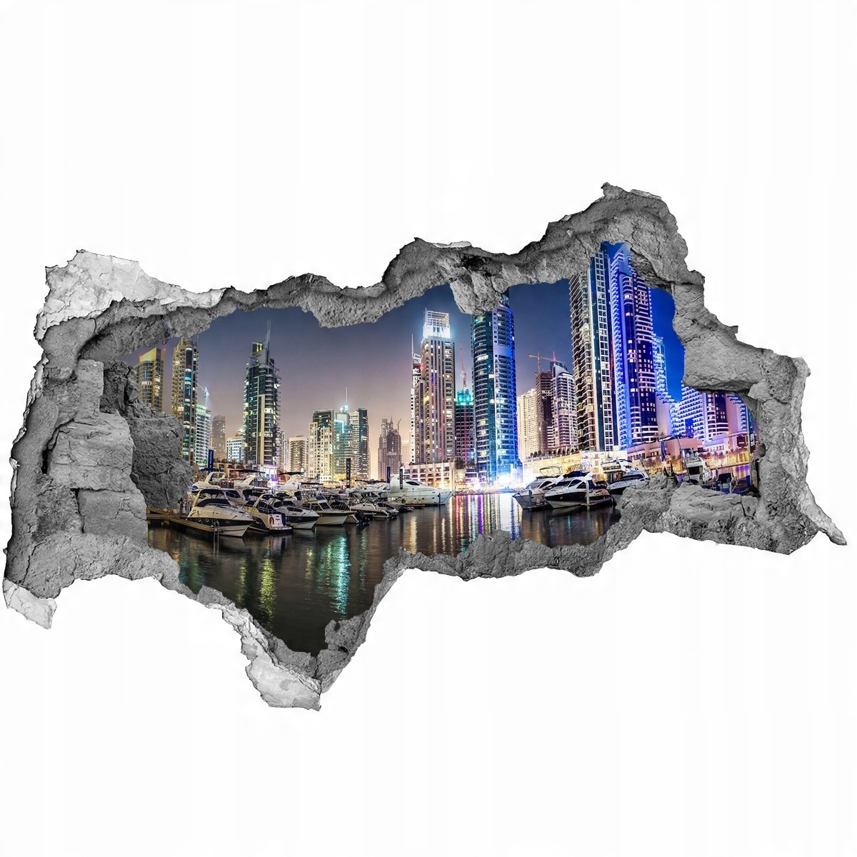 

Fototapeta dziura na ścianę 3d Dubaj nocą 95x73